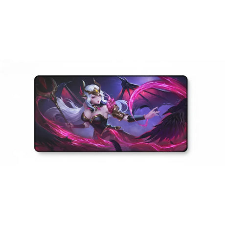 Tapis de souris Gaming LeBlanc - League of Legends - Rose Noire Edition, design avec LeBlanc en action et esthétique mystique.