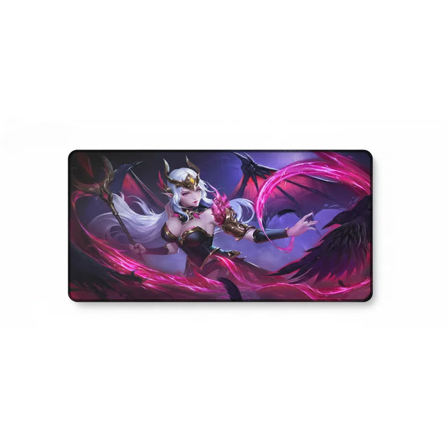 Tapis de souris Gaming LeBlanc - League of Legends - Rose Noire Edition, design avec LeBlanc en action et esthétique mystique.