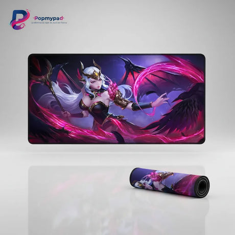 Tapis de souris Gaming LeBlanc - League of Legends - Rose Noire Edition avec design mystique et sophistiqué.
