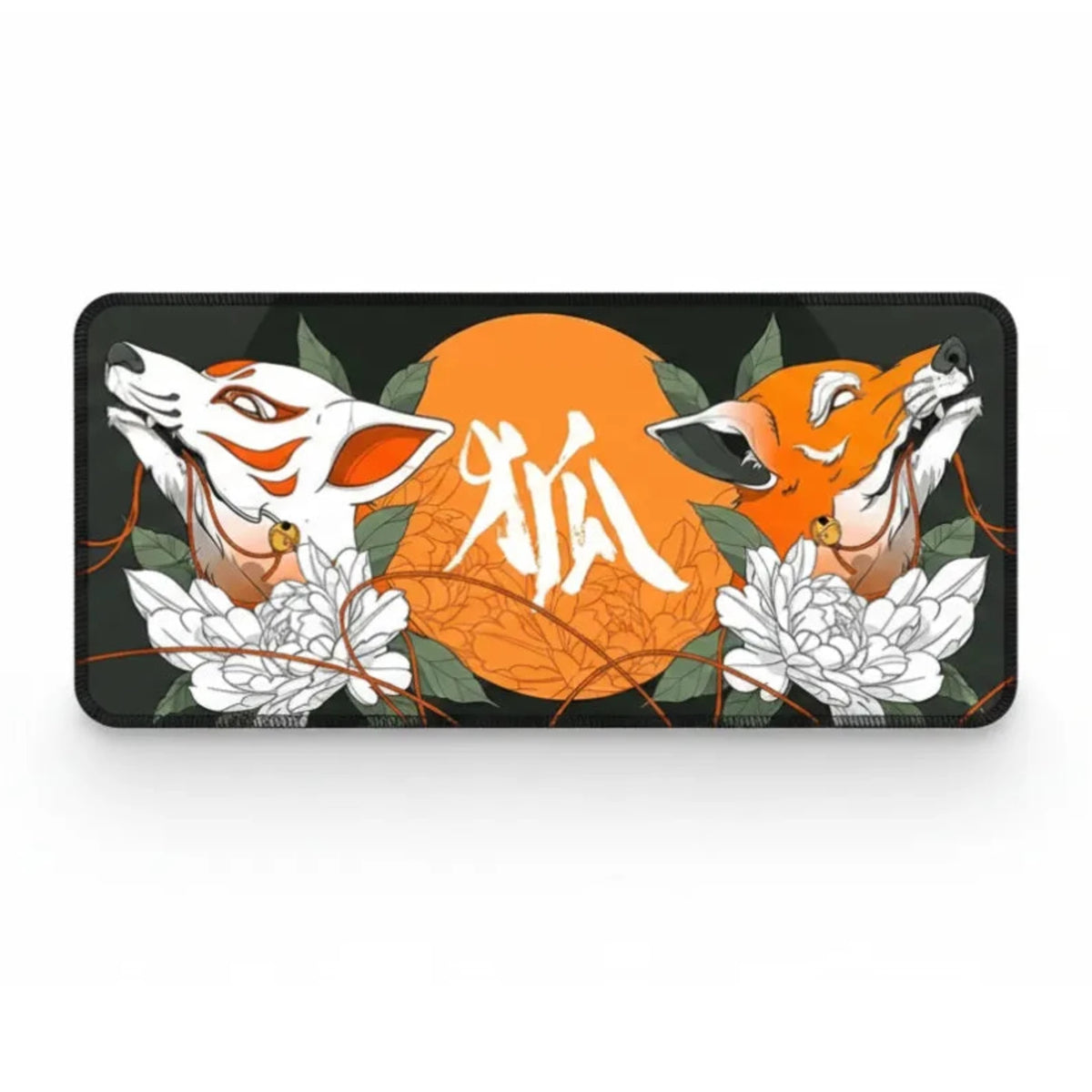 Japanese XXL Mouse Pad — Kitsune Duo and Calligraphy | PopMyPad