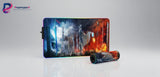 Tapis de Souris Gaming Final Fantasy - Édition Arsenal Légendaire (XL/RGB) avec design épique de duel entre feu et glace.