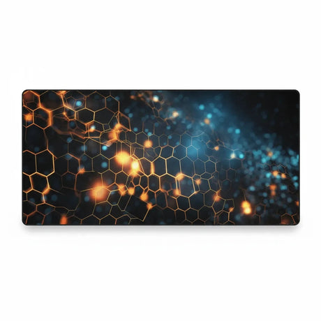 Tapis de souris polygones incandescents, vue complète du tapis