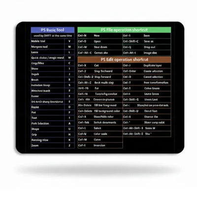 Photoshop Shortcuts Guide Mouse Pad — The Designer's Cheat Sheet | PopMyPad